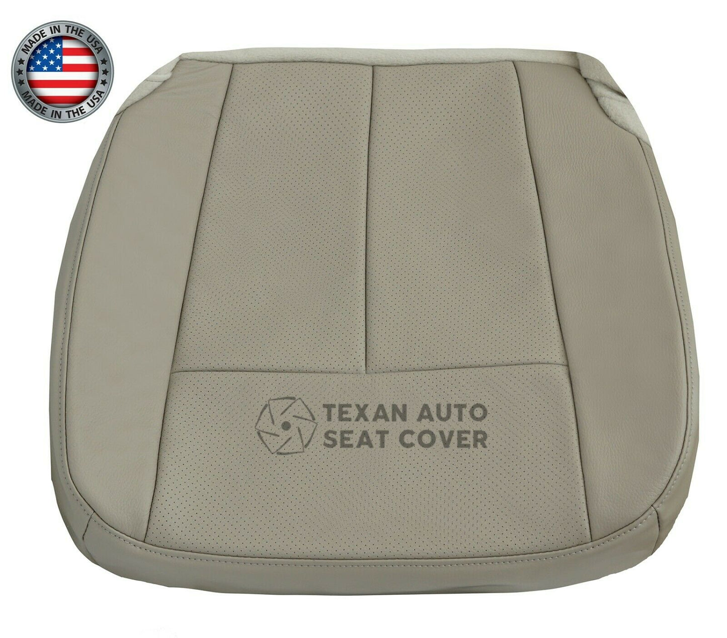 2007 to 2014 Ford Expedition Driver Side Bottom Perforated Leather Replacement Seat Cover Gray