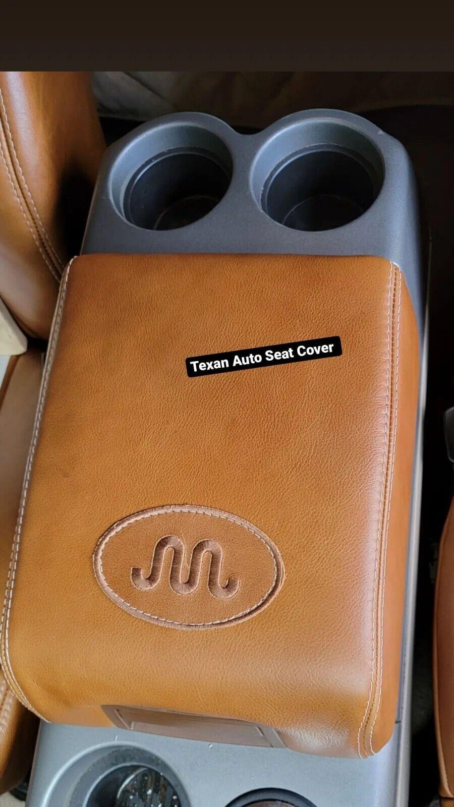 Fits 2005 to 2008 Ford F-150 King Ranch Genuine Leather Center Console Lid Cover