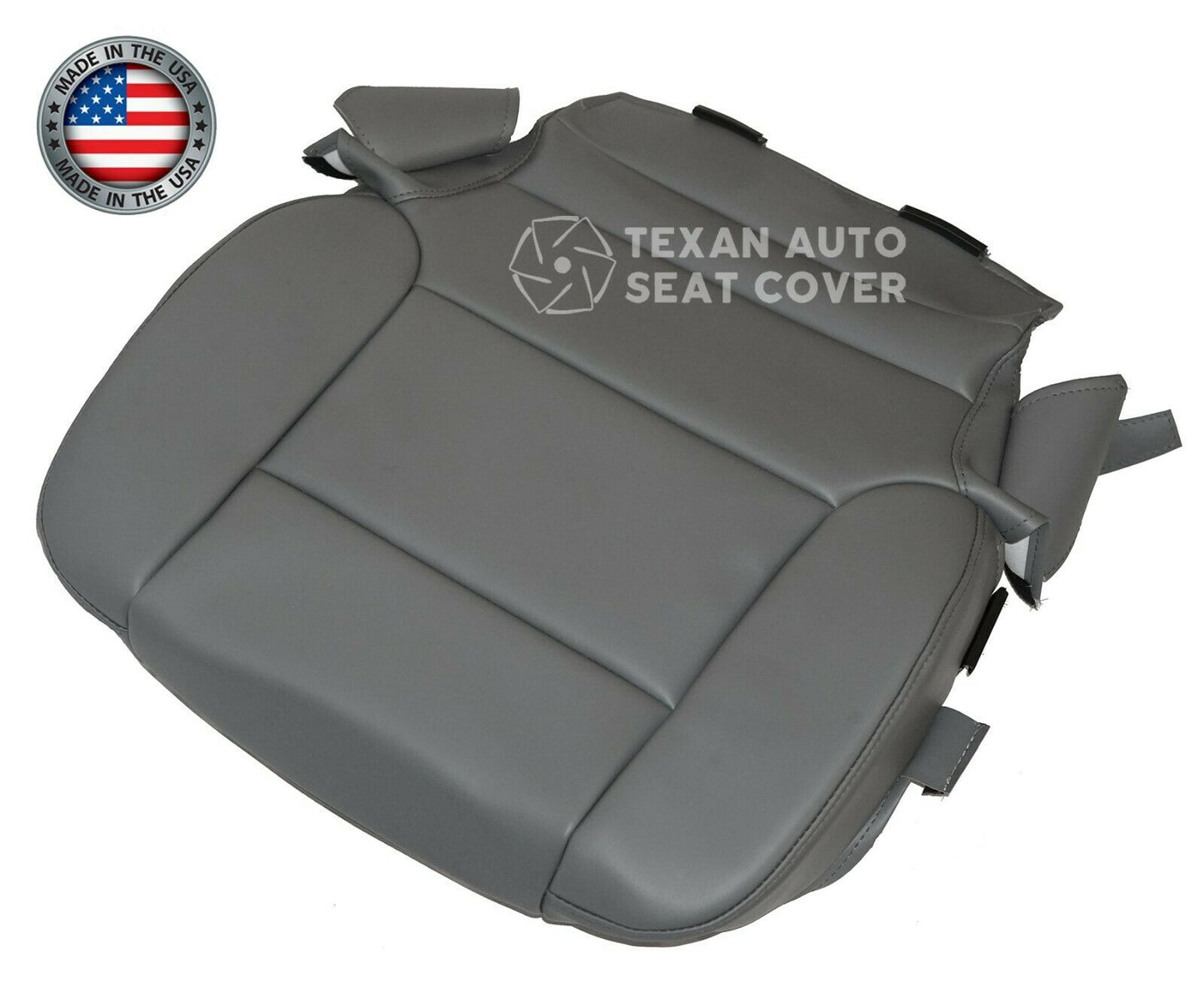 2014, 2015, 2016, 2017, 2018, 2019 GMC sierra 1500, 2500HD, 3500HD LT, LS, LTZ, Z71 Work Truck Driver Side Bottom Synthetic Leather Seat Cover Gray
