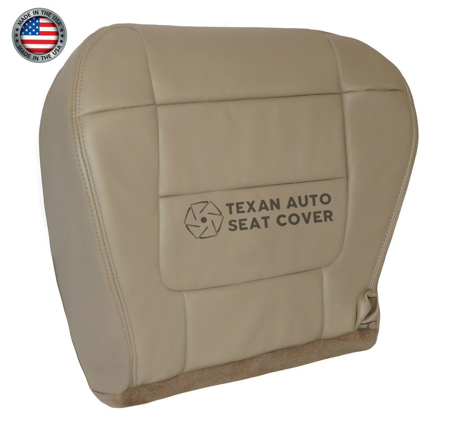 2001, 2002 Ford F150 Lariat Single Crew, Super crew, Crew Cab Driver Bottom Leather Seat Cover Tan
