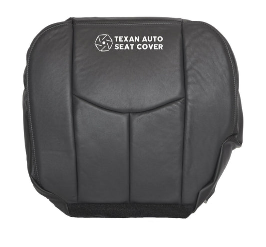 2003, 2007 Chevy Silverado Driver Bottom Leather Seat Cover Dark Gray
