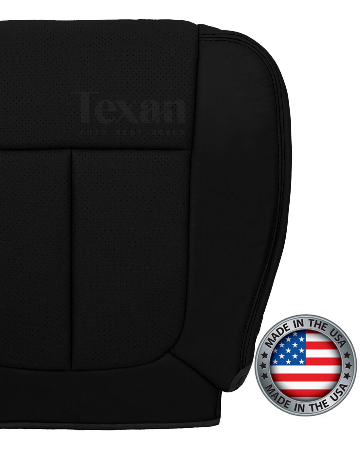 2009 to 2014 Ford F150 Lariat Driver Side Bottom Perforated Synthetic Leather Seat Cover Black