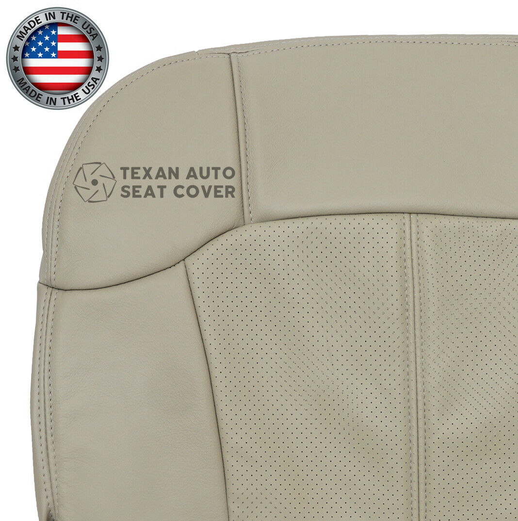 2002 Cadillac Escalade EXT Passenger Bottom Perforated Leather Replacement Seat Cover Shale