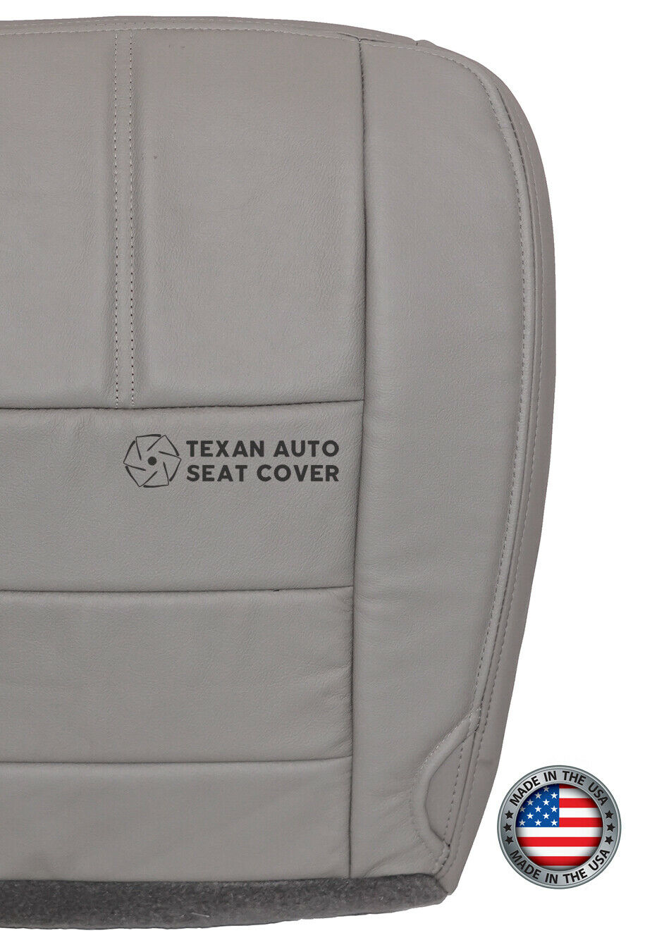 2008, 2009, 2010 Ford F250 F350 F450 F550 Lariat, XLT with Leather Passenger Bottom Leather Seat Cover Gray