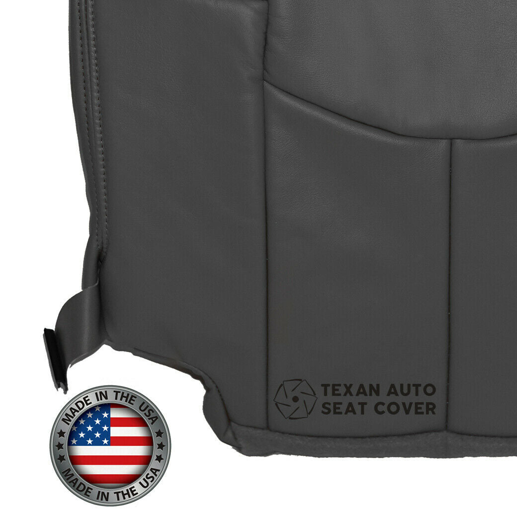 Fits 2002 Chevy Avalanche 1500 2500 LT LS Z71 Z66 Driver Side Bottom Leather Replacement Seat Cover Dark Gray