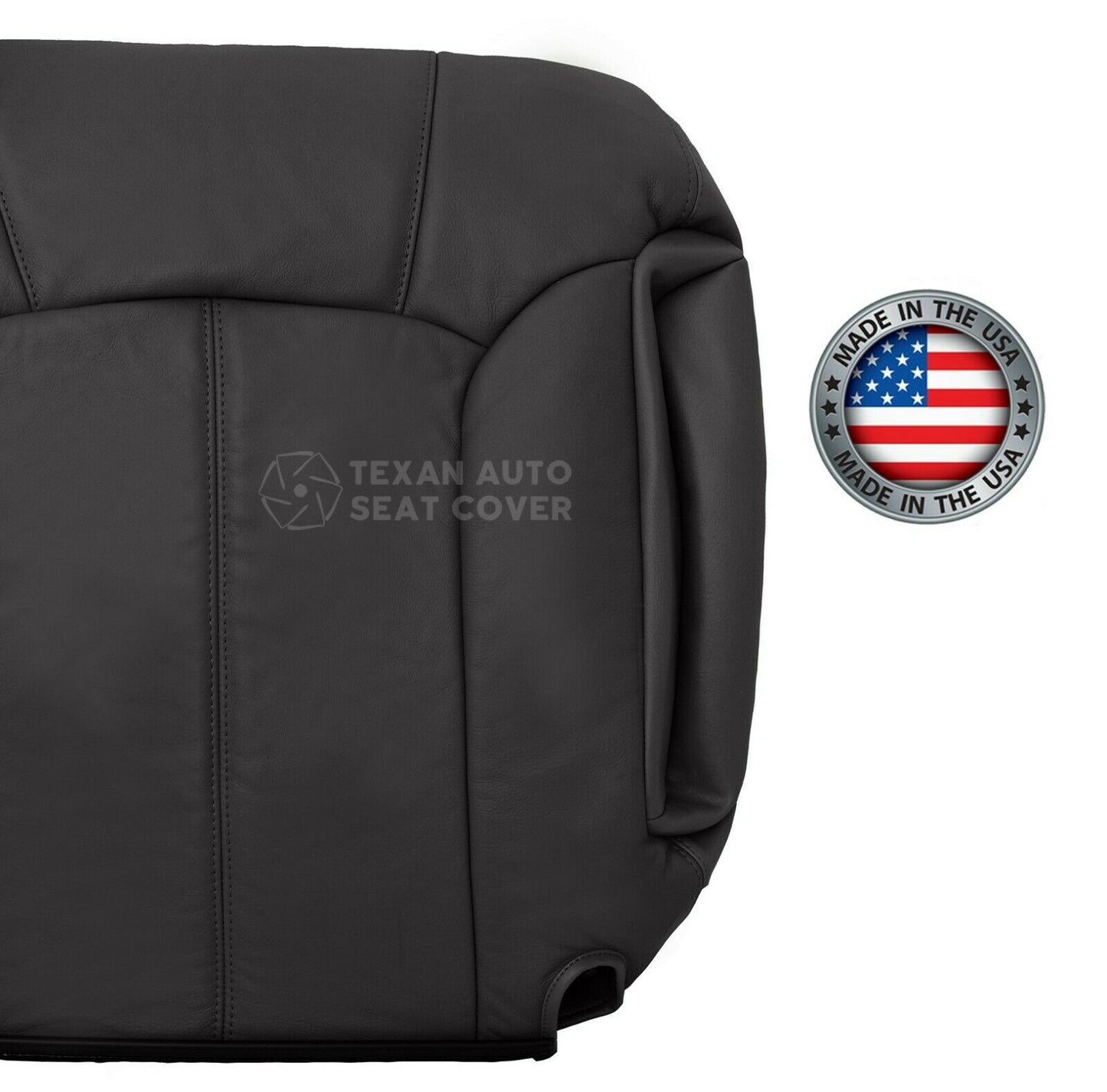 2000 to 2002 Chevy Silverado Driver Side Lean Back Synthetic Leather Seat Cover Dark Gray
