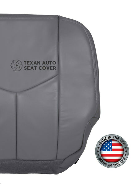 2003 to 2007 Chevy Silverado Passenger Bottom Leather Seat Cover Gray