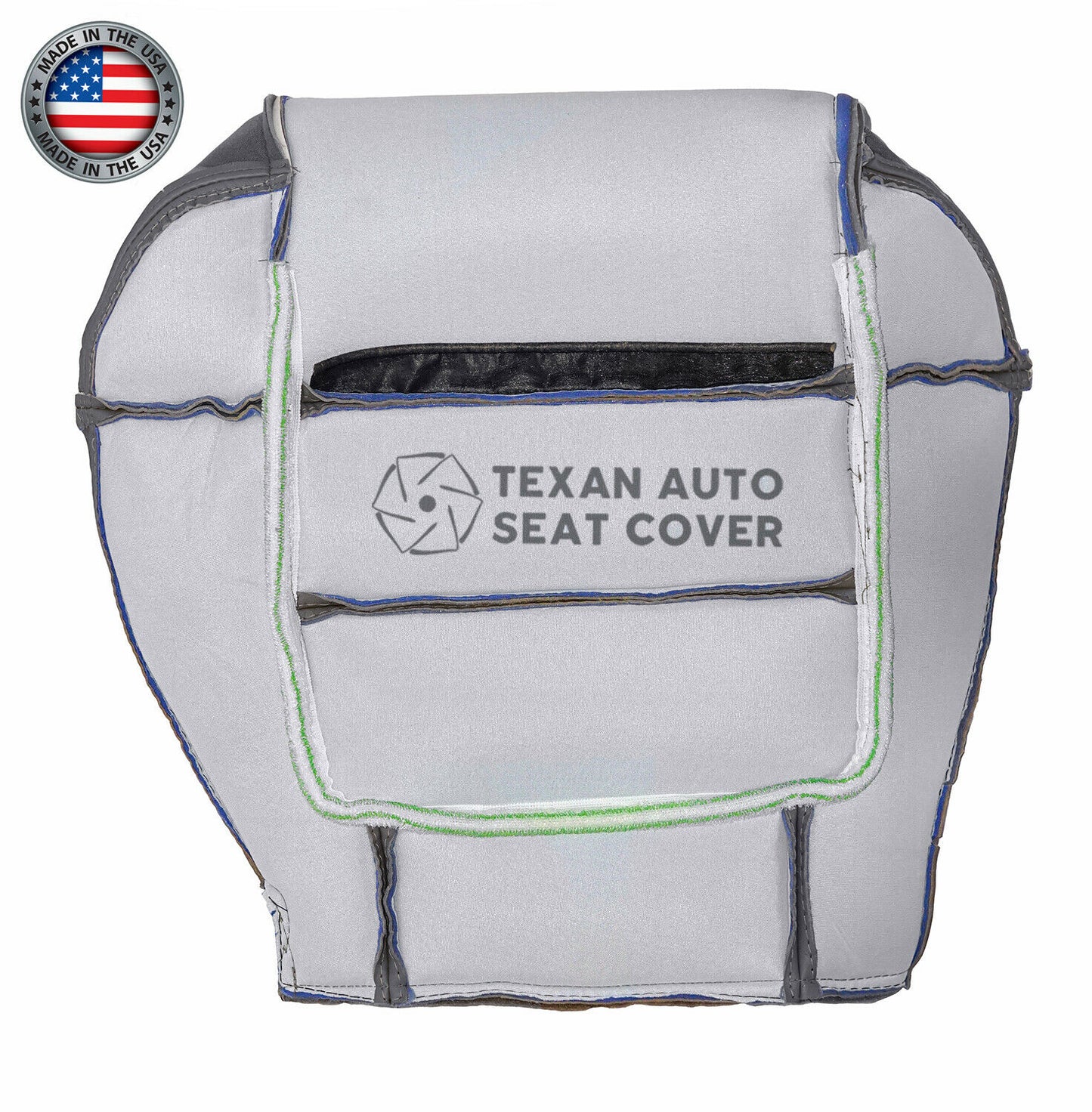2001, 2002 Ford F150 Lariat Single Cab , Super Crew, Crew Cab Driver Bottom Synthetic Leather Seat Cover Gray
