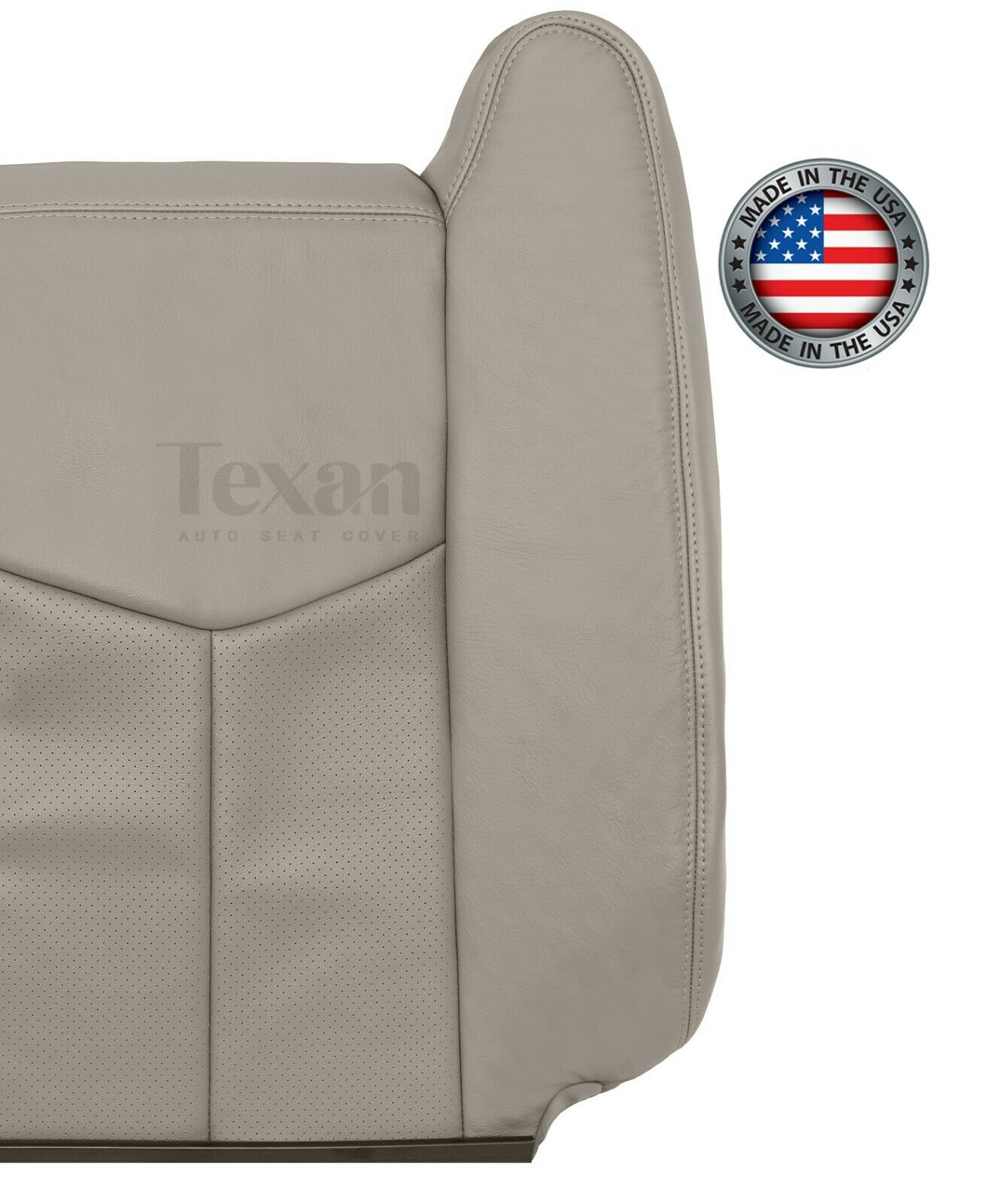 2003, 2004, 2005, 2006 Cadillac Escalade EXT ESV Driver Side Lean Back Perforated Leather Replacement Seat Cover Shale