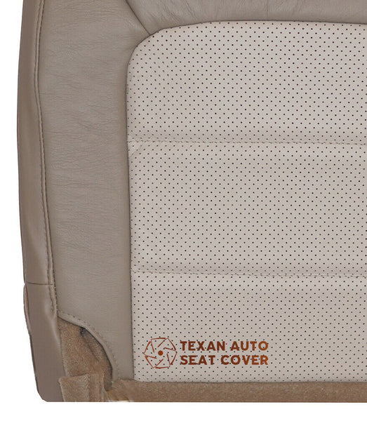 2003 to 2006 Ford Expedition Eddie Bauer Driver Side Bottom Perforated Leather Replacement  Seat Cover 2tone Tan