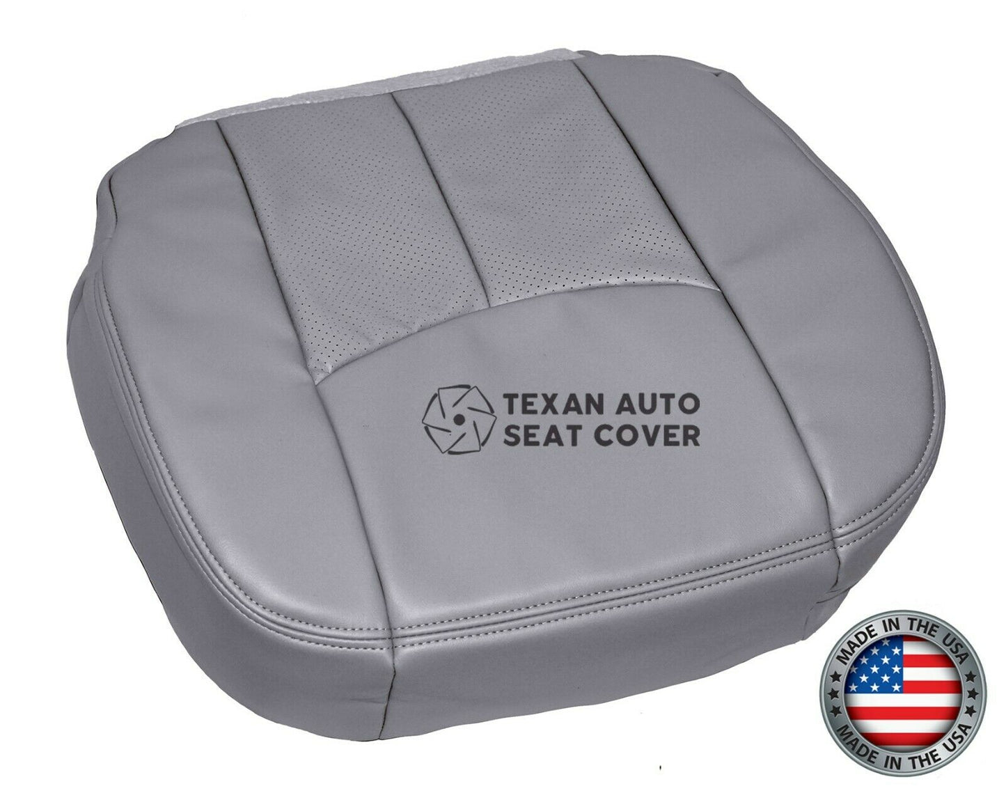2003, 2004, 2005, 2006 Cadillac Escalade ESV, EXT Passenger Side Bottom Perforated Leather Replacement Seat Cover Gray