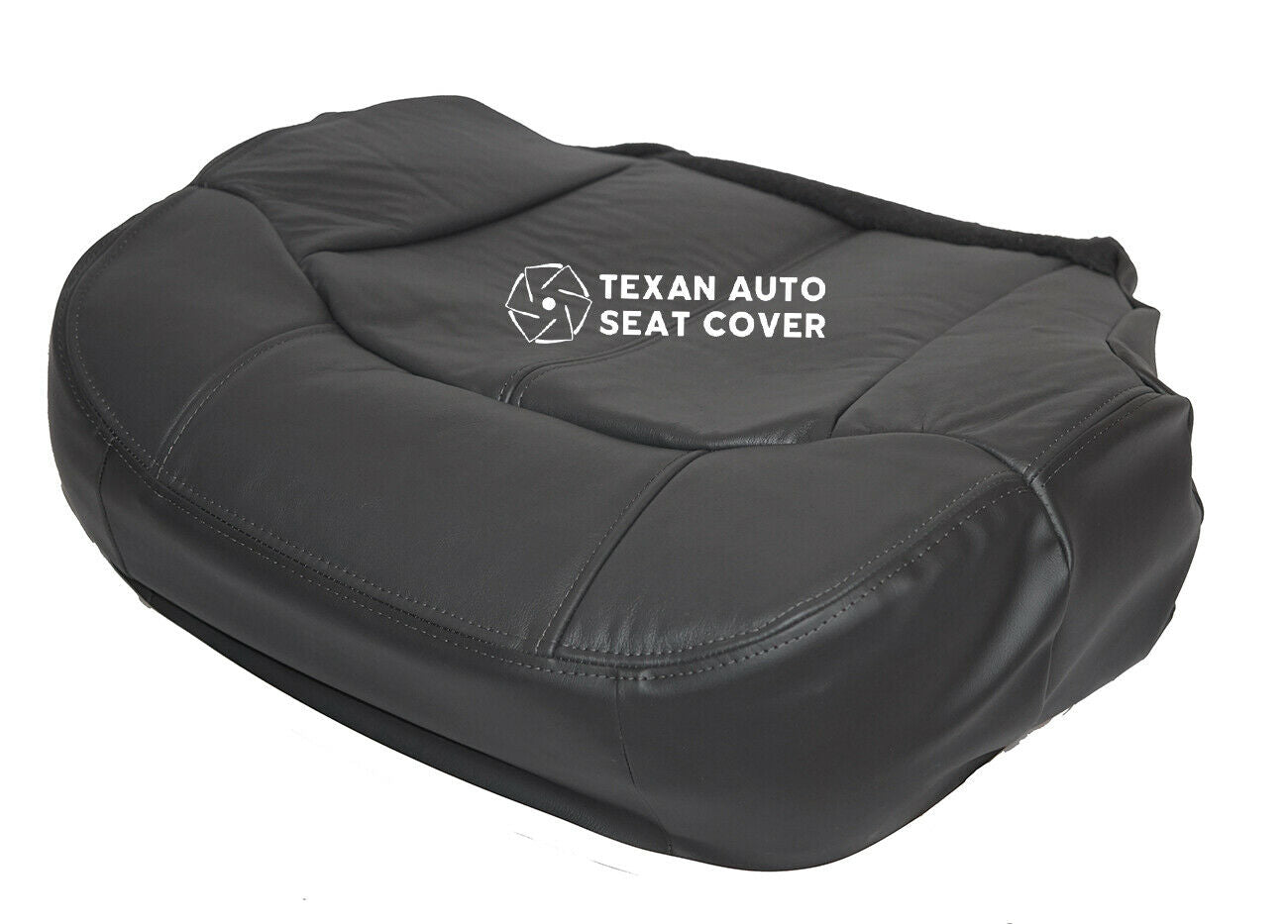 2000 to 2002 Chevy Silverado Passenger Side Bottom Leather Seat Cover Dark Gray