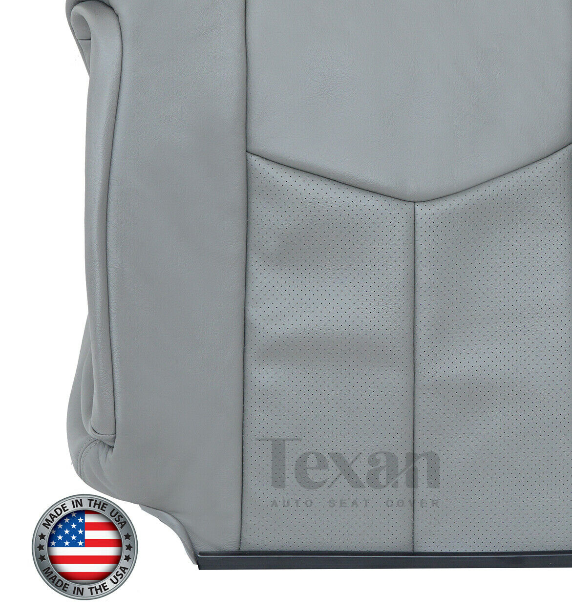 2003, 2004, 2005, 2006 Cadillac Escalade ESV, EXT Driver Side Lean Back Perforated Synthetic Leather Replacement Seat Cover Gray
