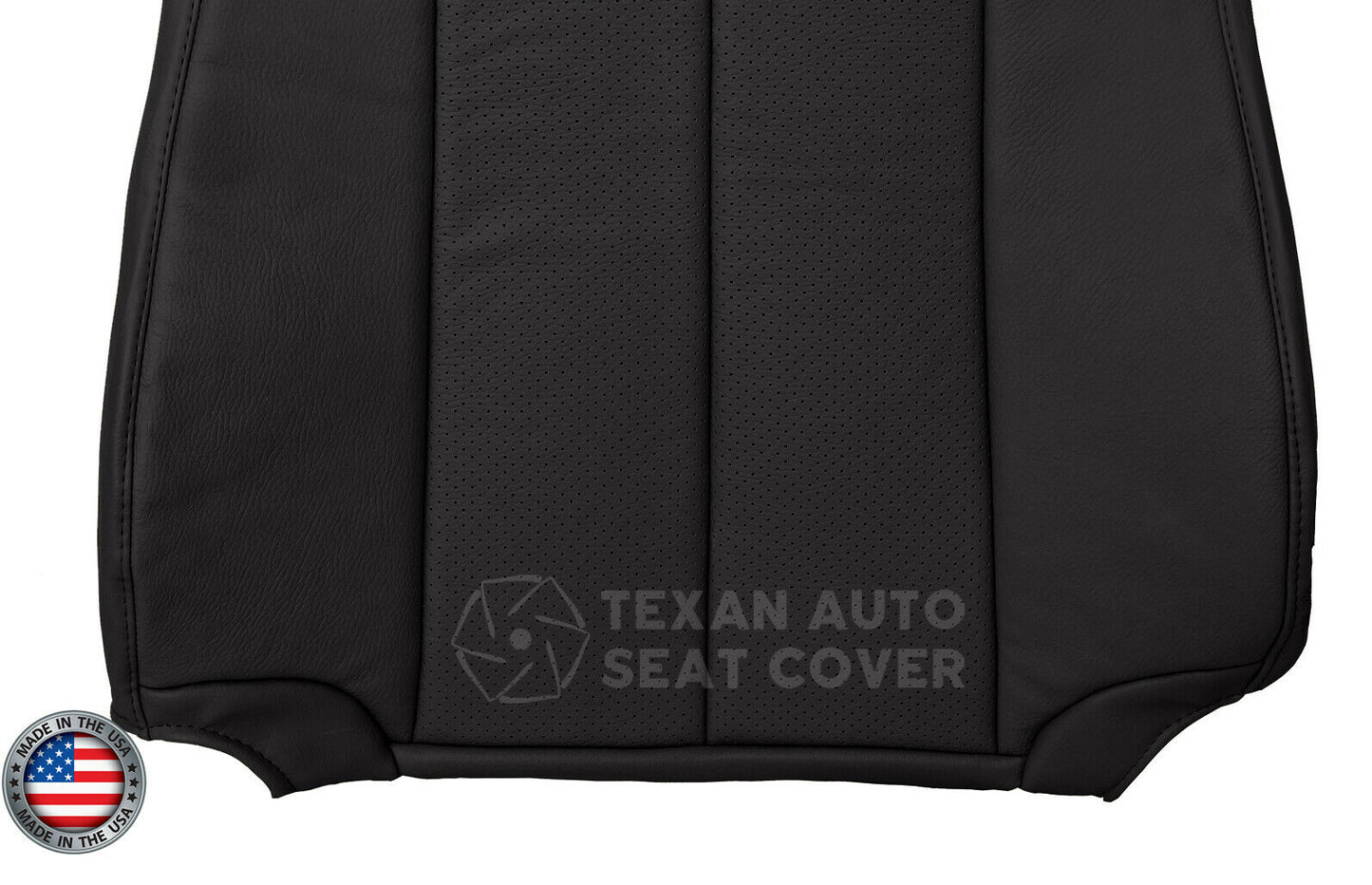 Fits 2007 to 2014 Ford Expedition Driver Side Lean Back Perforated Leather Replacement Seat Cover Black