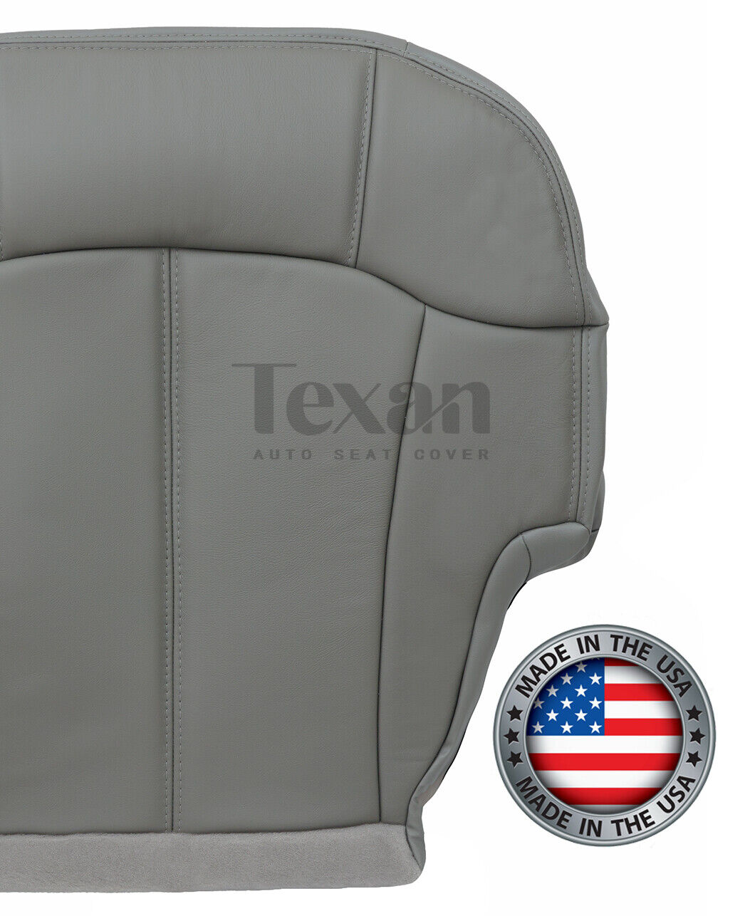 1999 to 2002 GMC Sierra Passenger Side Bottom Synthetic Leather Replacement Seat Cover Gray