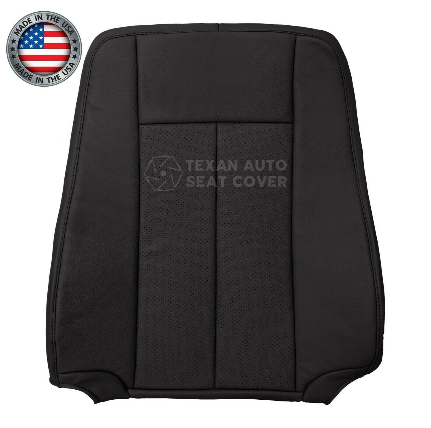 Fits 2007 to 2014 Ford Expedition Passenger Side Lean Back Perforated Leather Replacement Seat Cover Black