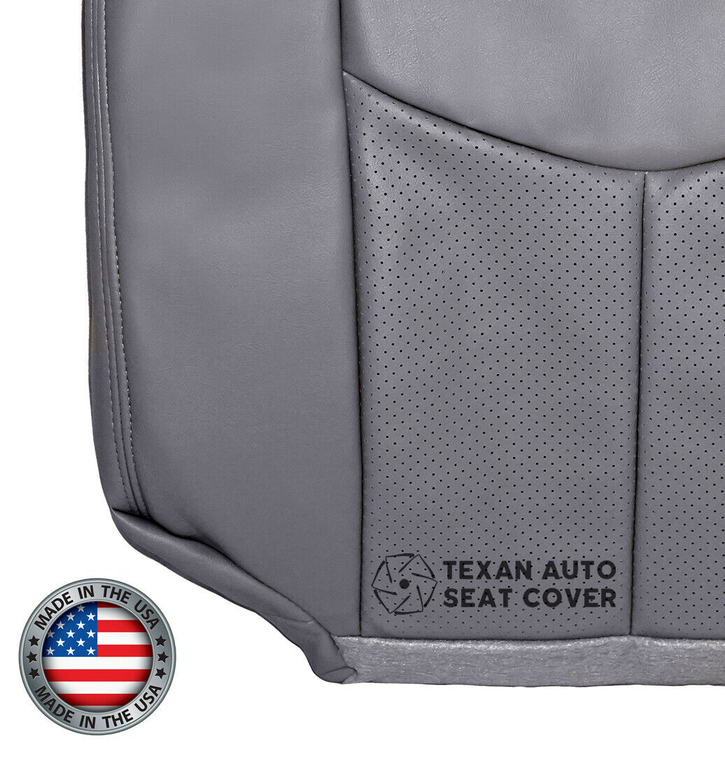2003, 2004, 2005, 2006 Cadillac Escalade ESV, EXT Passenger Side Bottom Perforated Leather Replacement Seat Cover Gray