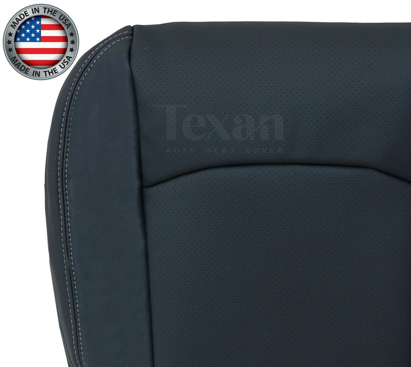 2009 to 2012 Dodge Ram Passenger Bottom Perforated Leather Replacement Seat Cover Dark Slate/Black