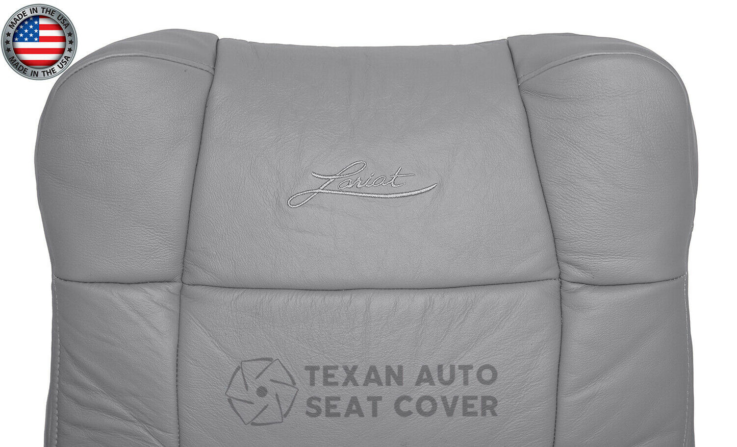 2001, 2002 Ford F150 Lariat Single Cab , Super Crew, Crew Cab Driver Lean Back Leather Seat Cover Gray