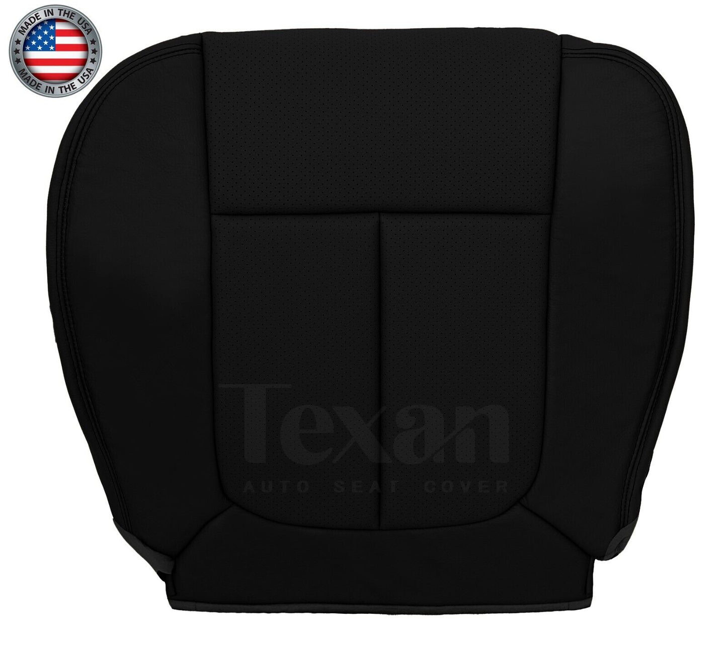 2009 to 2014 Ford F150 Lariat Driver Side Bottom Perforated Synthetic Leather Seat Cover Black