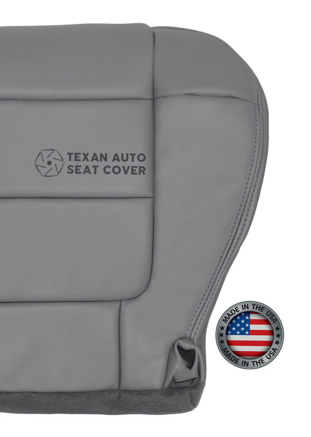 2001, 2002 Ford F150 Lariat Single Cab , Super Crew, Crew Cab Driver Bottom Synthetic Leather Seat Cover Gray