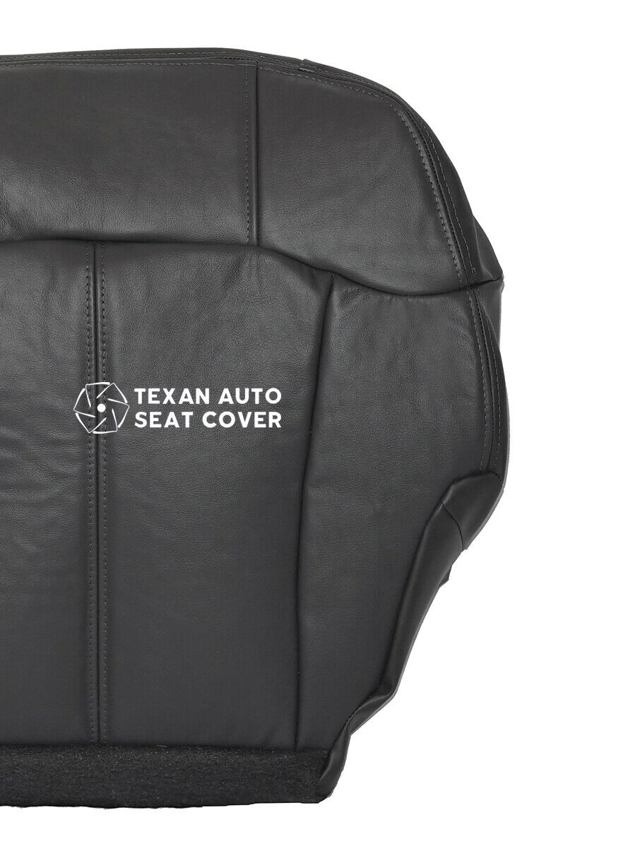 2000 to 2002 Chevy Silverado Passenger Side Bottom Leather Seat Cover Dark Gray