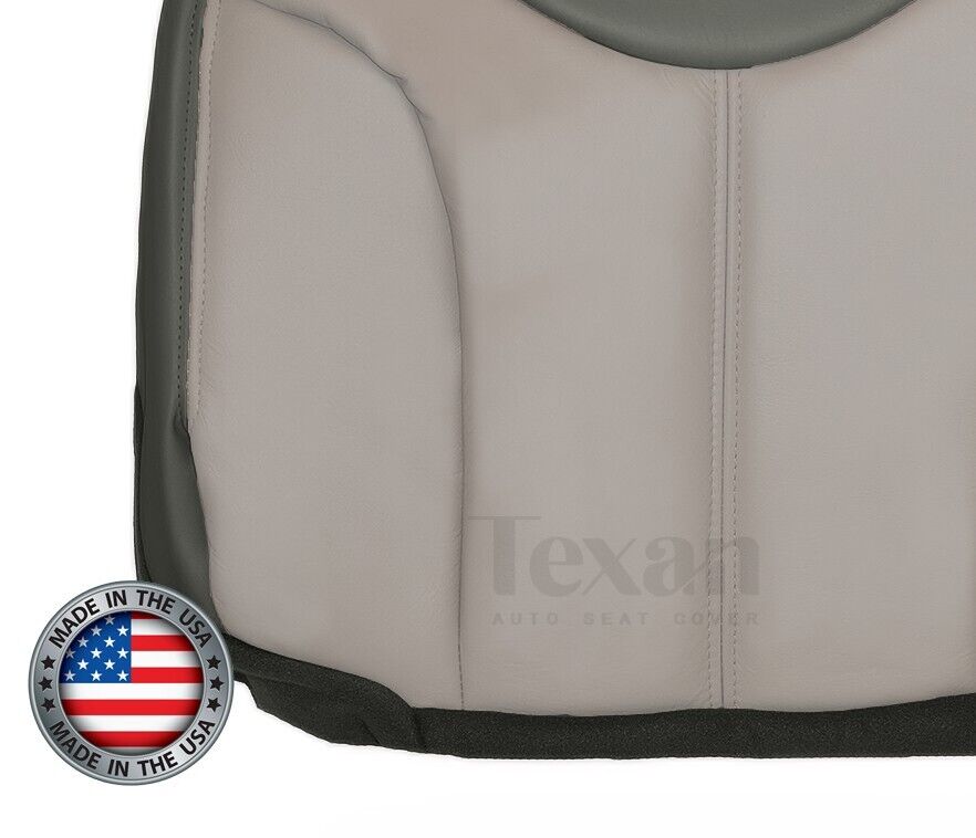 2001, 2002 GMC Sierra Denali C3 Passenger Side Bottom Synthetic Leather Replacement Seat Cover 2 Tone Gray/Shale