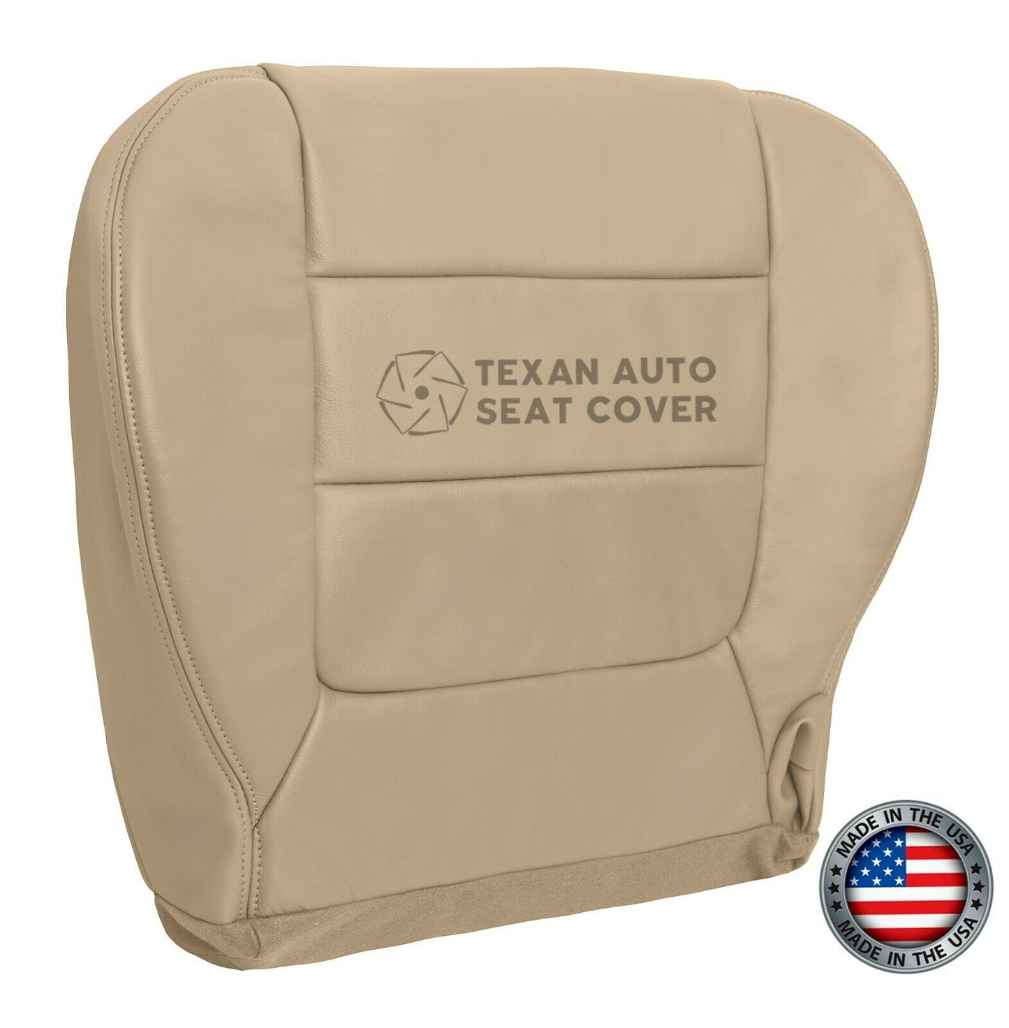 2002, 2003 Ford F150 Lariat Super Crew , Crew Cab Passenger Side Bottom  Leather Seat Cover Tan