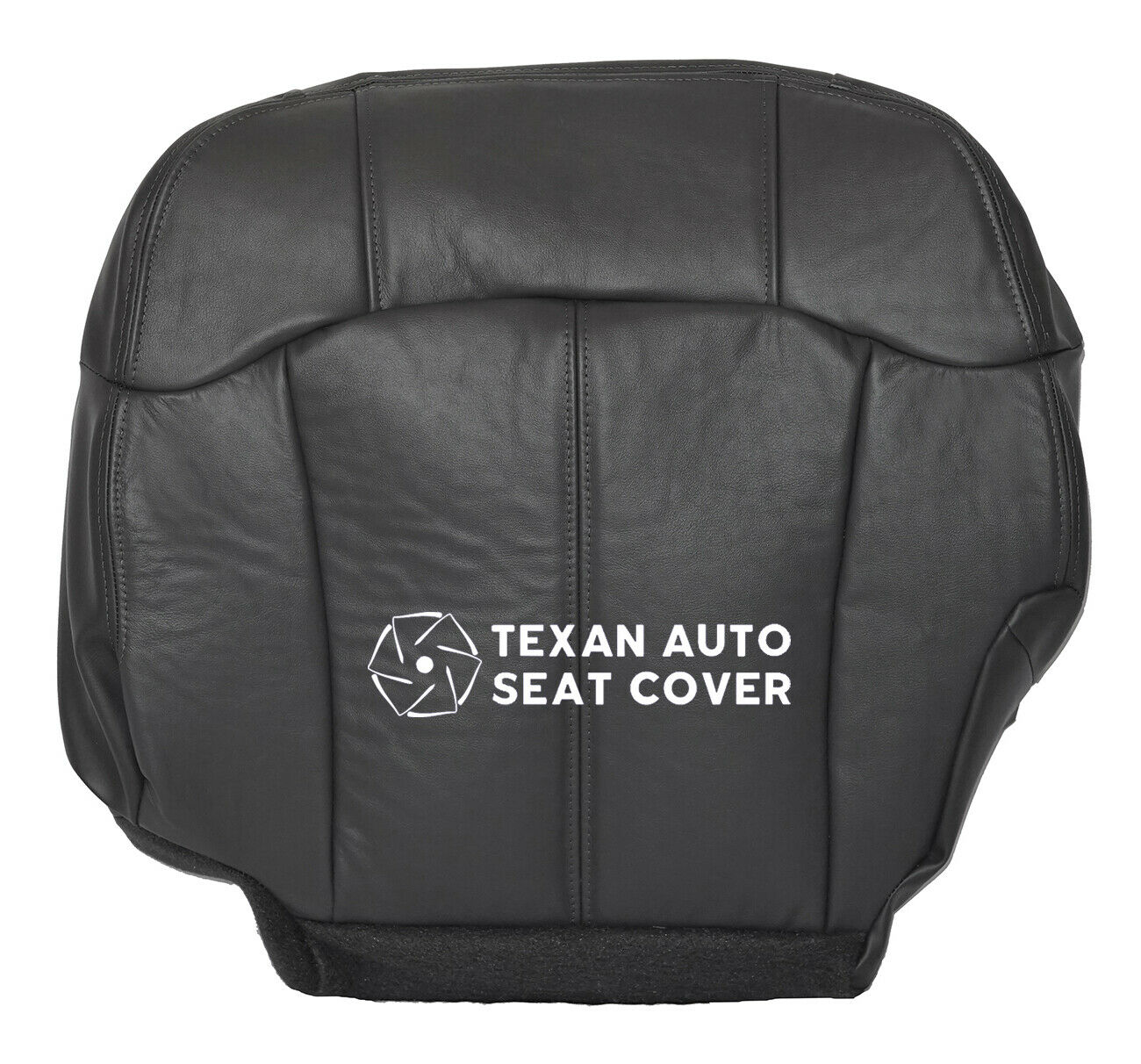 1999, 2002 Chevy Silverado Passenger Bottom Leather Seat Cover Dark Gray