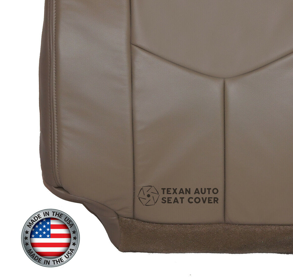 US Auto Nation Genuine Leather Driver Bottom Seat Cover – 2003-2007 Chevy Silverado (Tan #522)