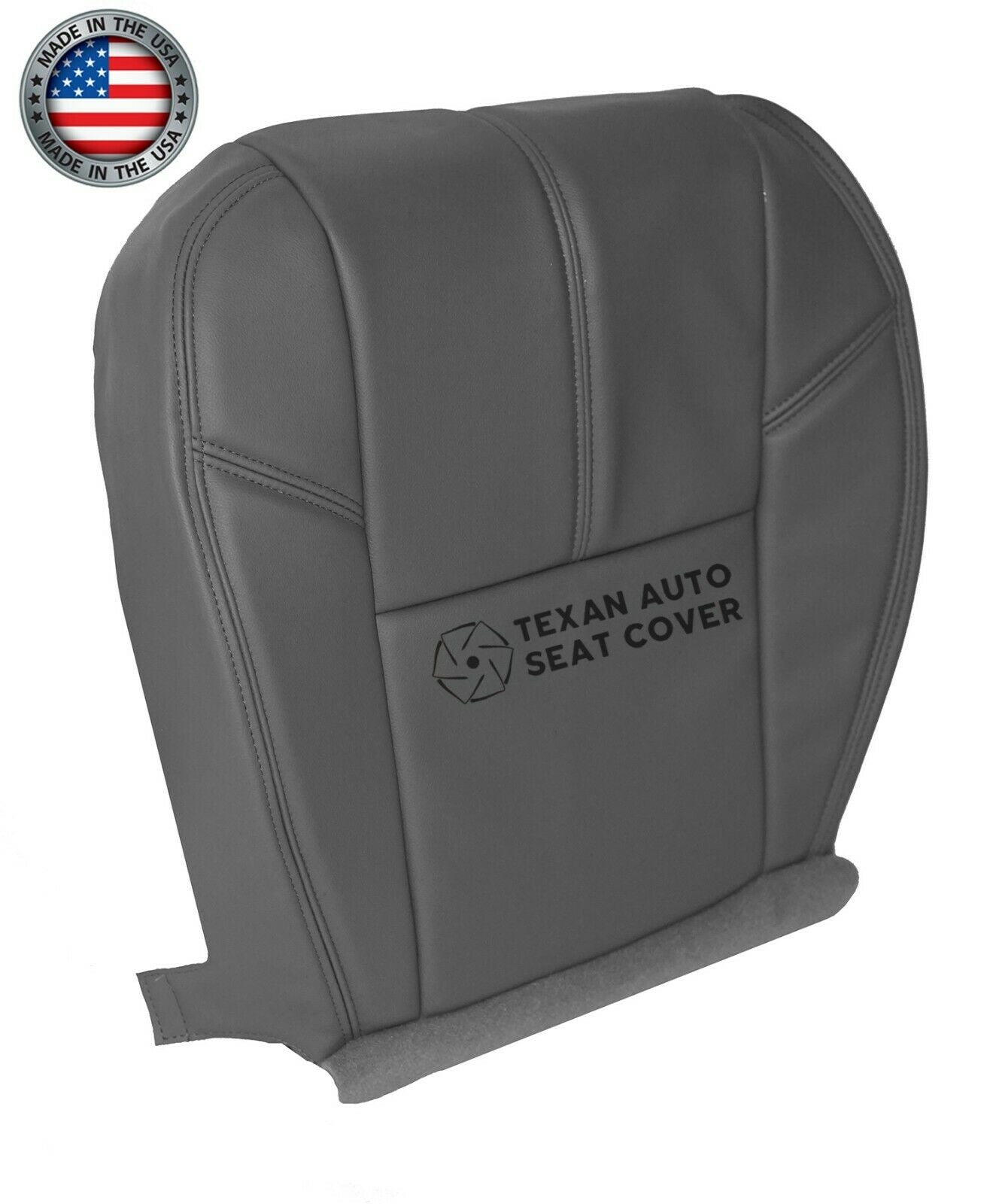 2007 to 2014 Chevy Silverado Work Truck Driver Side Bottom Synthetic Leather Replacement Seat Cover Dark Gray