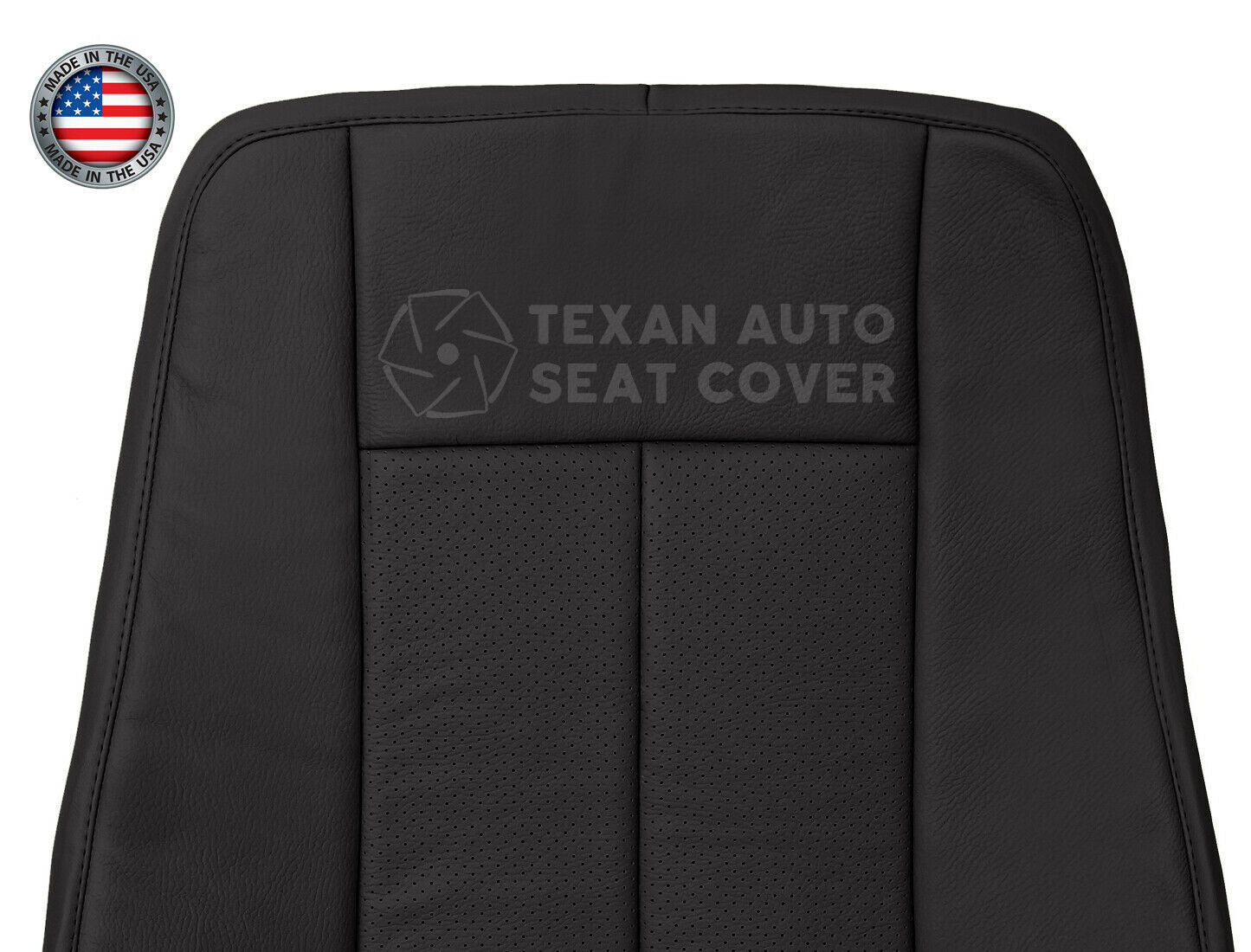 Fits 2007 to 2014 Ford Expedition Passenger Side Lean Back Perforated Leather Replacement Seat Cover Black