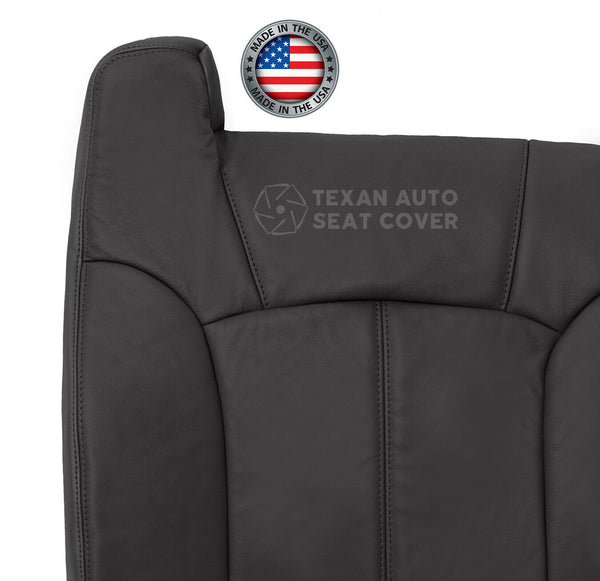 1999 to 2002 GMC Sierra Passenger Lean Back Leather Replacement Seat Cover Dark Gray