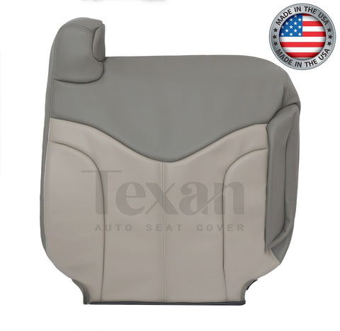 2001, 2002 GMC Sierra Denali C3 Driver Side Lean Back Leather Replacement Seat Cover 2 Tone Gray/Shale