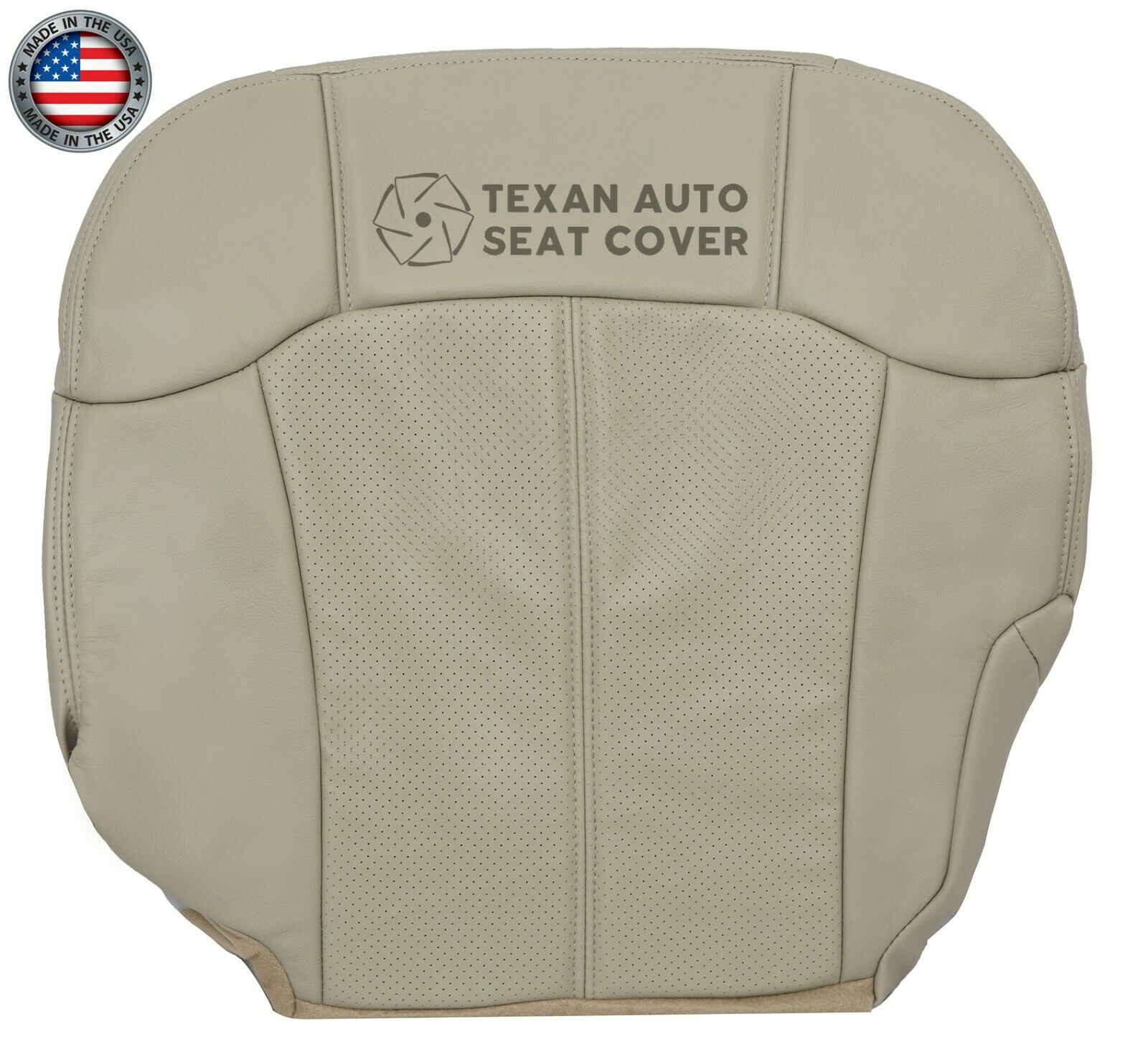 2002 Cadillac Escalade EXT Passenger Bottom PERFORATED Leather Seat Cover Shale