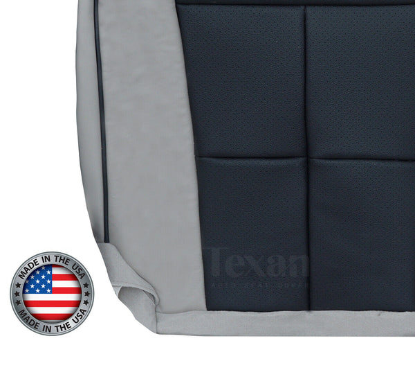 Fits 2007, 2008, 2009, 2010, 2011, 2012, 2013, 2014 Lincoln Navigator Passenger Side Bottom Perforated Leather Seat Cover Gray/Black