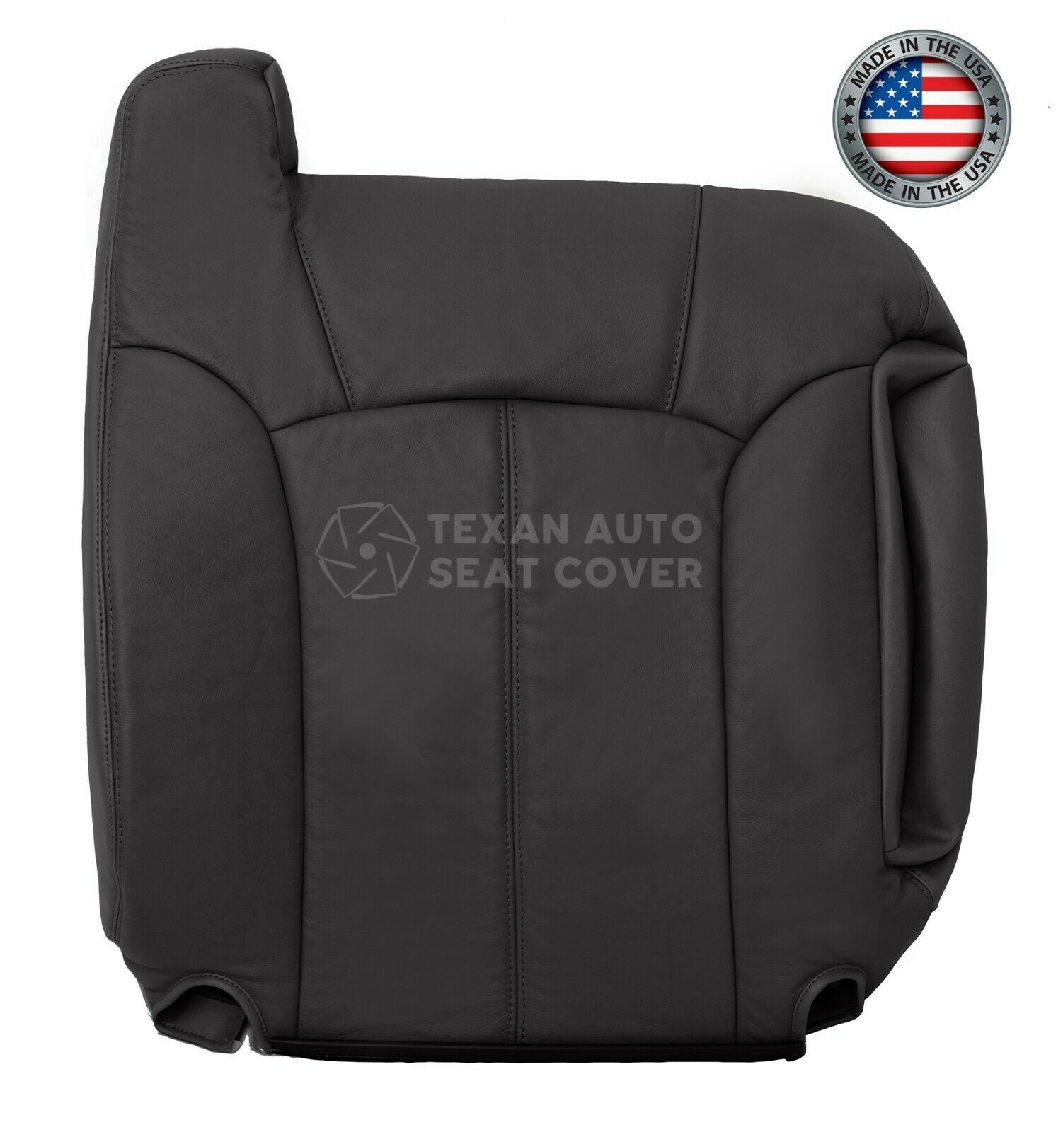 Passenger Lean Back Leatherette Seat Cover Dark Gray for 1999 to 2002 GMC Sierra