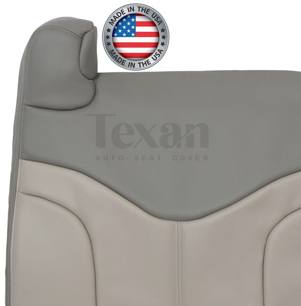 2001, 2002 GMC Sierra Denali C3 Passenger Side Lean Back Leather Replacement Seat Cover 2 Tone Gray/Shale