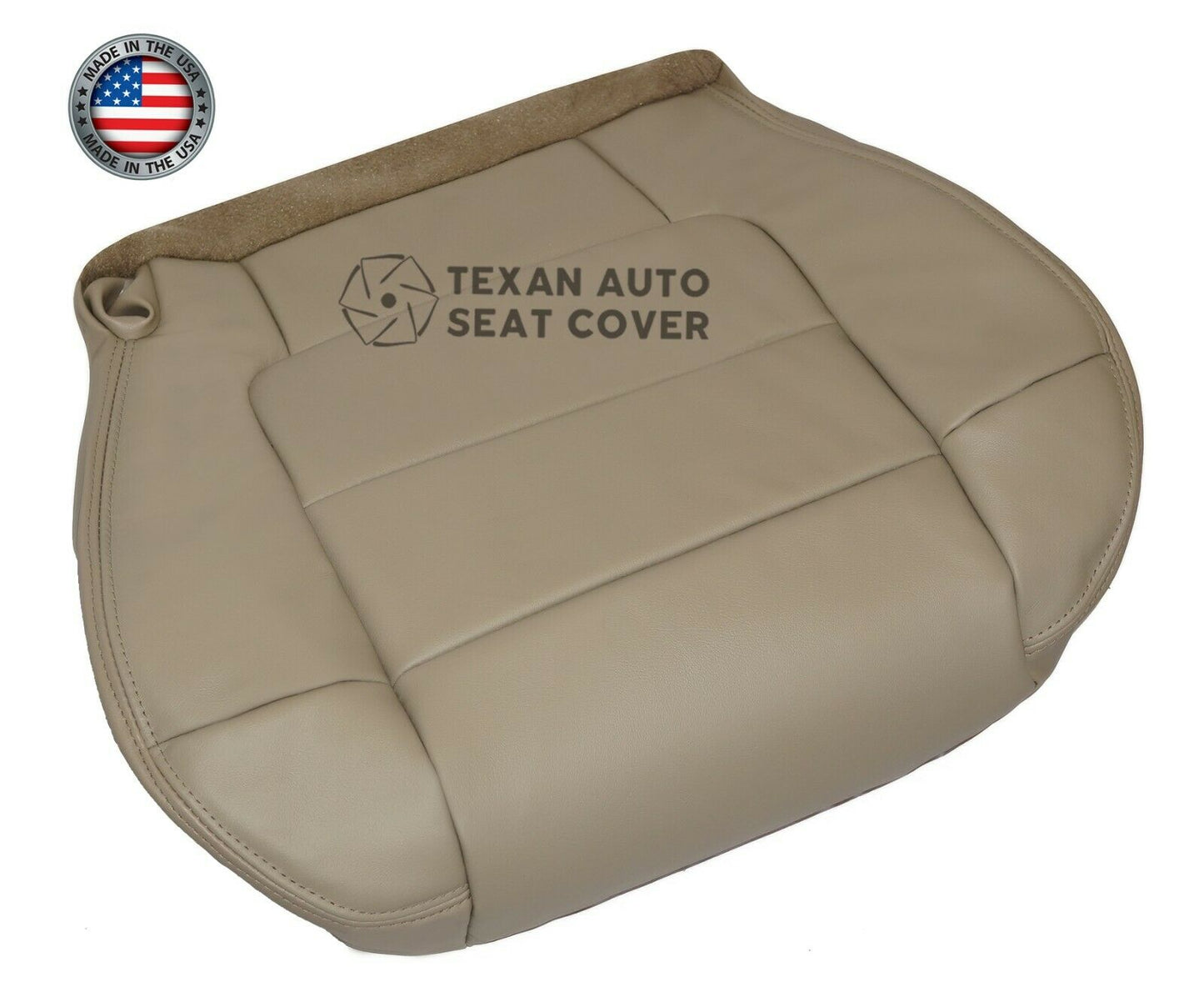 2001, 2002 Ford F150 Lariat Single Crew, Super crew, Crew Cab Driver Bottom Leather Seat Cover Tan