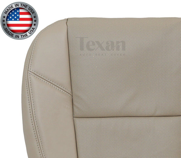 2009 to 2013 Chevy Avalanche LTZ Driver Bottom Synthetic Leather Perforated Replacement Seat Cover Tan