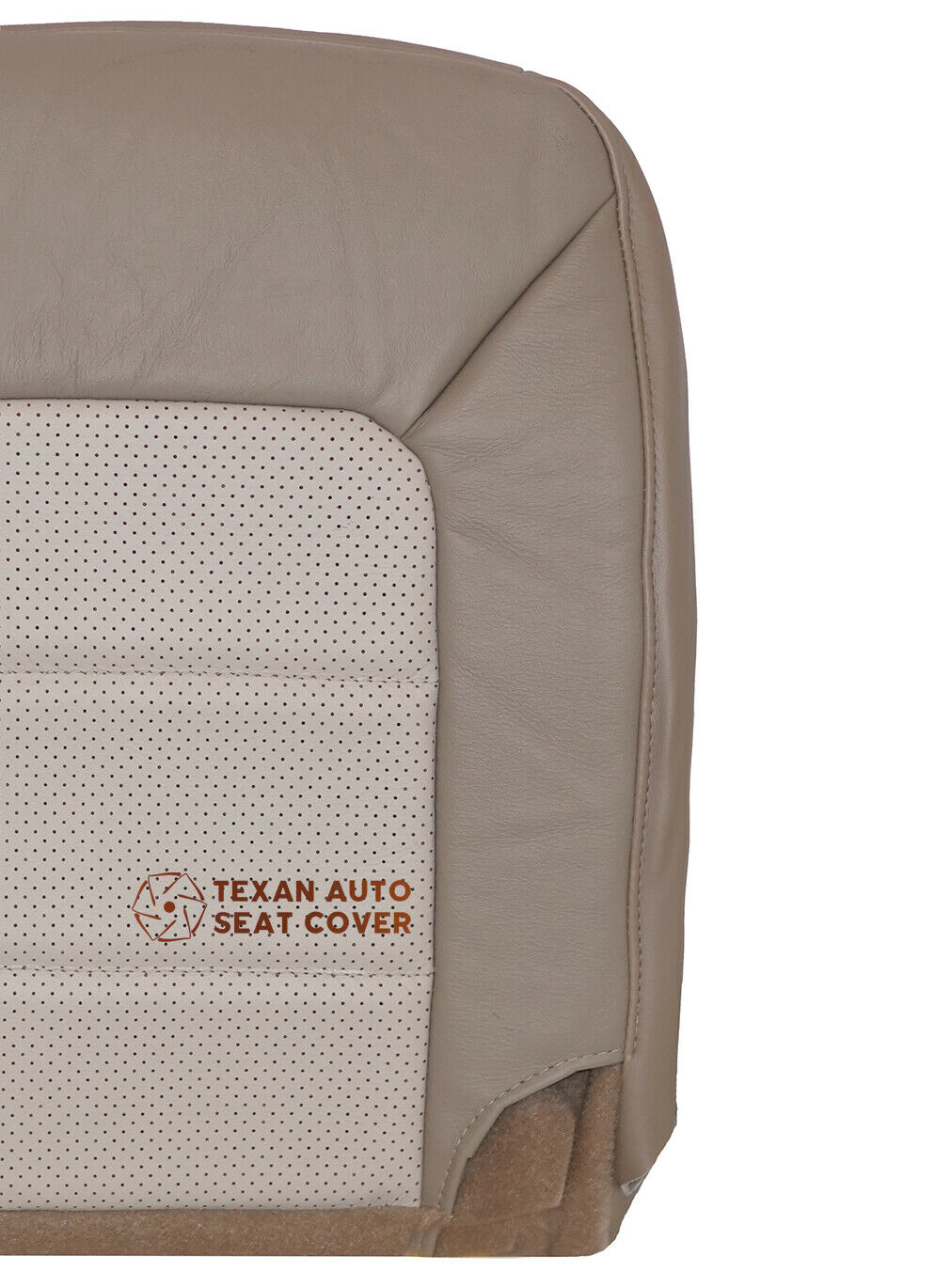 2003 to 2006 Ford Expedition Eddie Bauer Driver Bottom Perforated Vinyl Seat Cover 2tone Tan