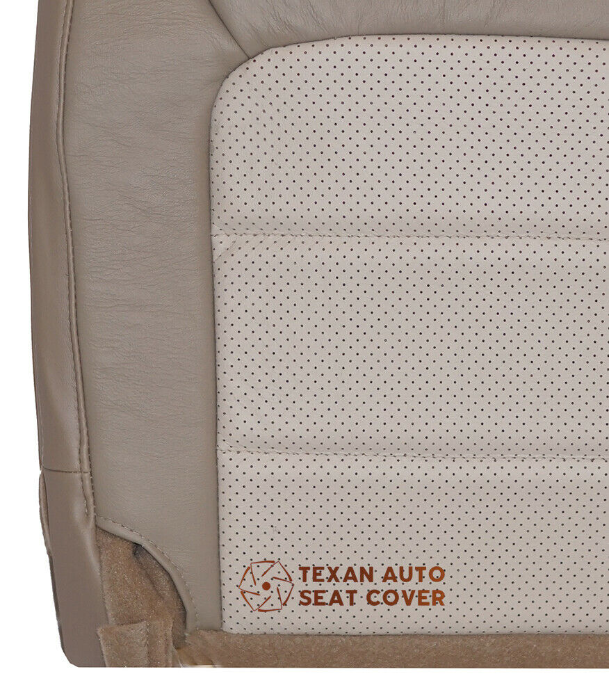 2003 to 2006 Ford Expedition Eddie Bauer Passenger Bottom Perforated Leather Seat Cover 2tone Tan