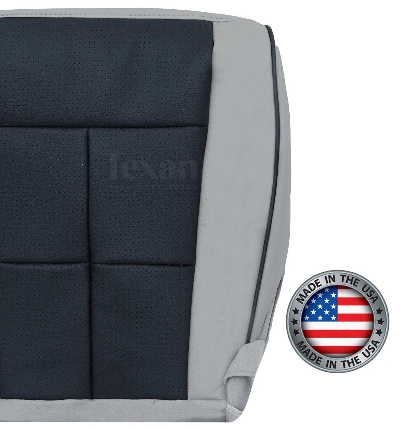 Fits 2007, 2008, 2009, 2010, 2011, 2012, 2013, 2014 Lincoln Navigator Driver Side Bottom Perforated Leather Seat Cover Gray/Black