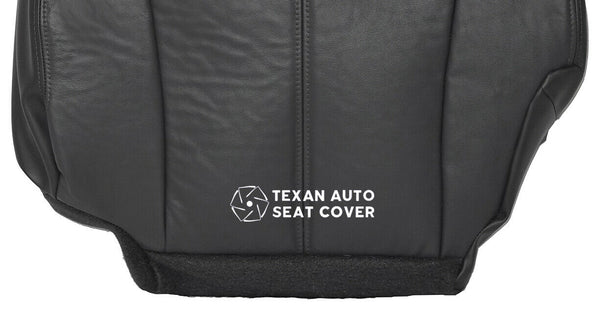 2000 to 2002 Chevy Silverado Passenger Side Bottom Leather Seat Cover Dark Gray