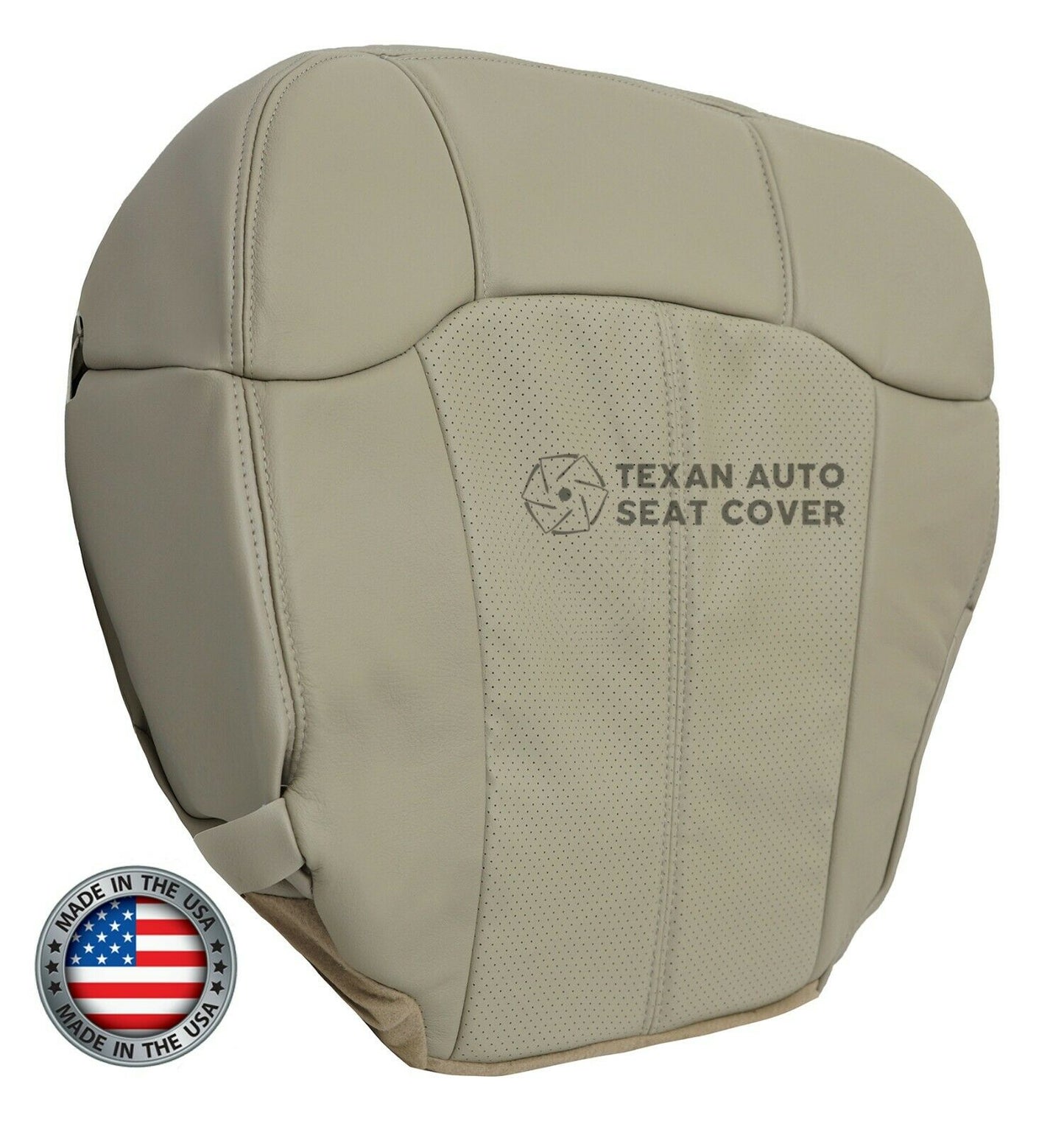 2002 Cadillac Escalade EXT Driver Bottom Perforated Leather Replacement Seat Cover Shale