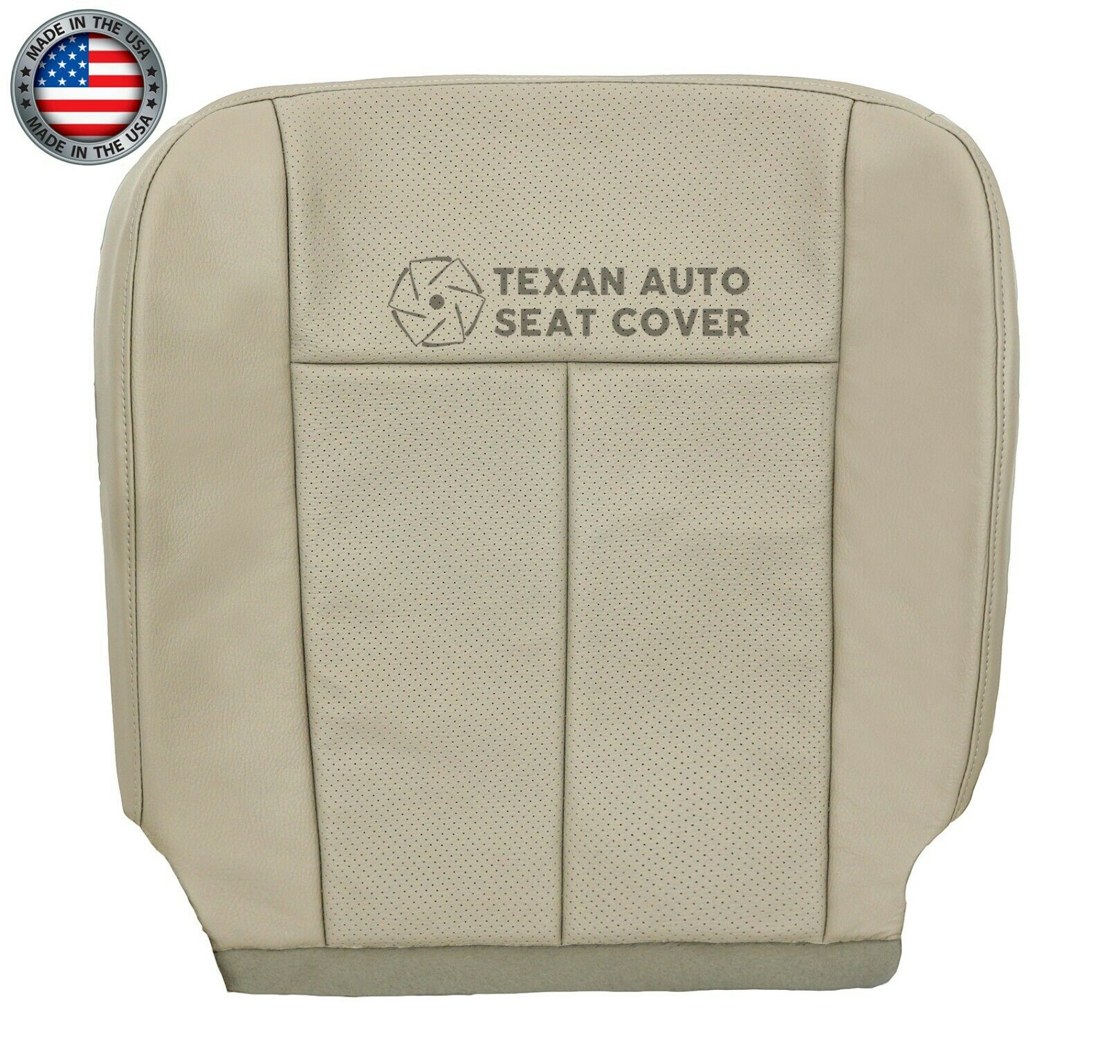 2007 to 2014 Ford Expedition Driver Side Bottom Perforated Leather Replacement Seat Cover Tan