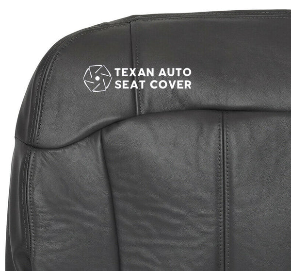 2000 to 2002 Chevy Silverado Passenger Side Bottom Leather Seat Cover Dark Gray