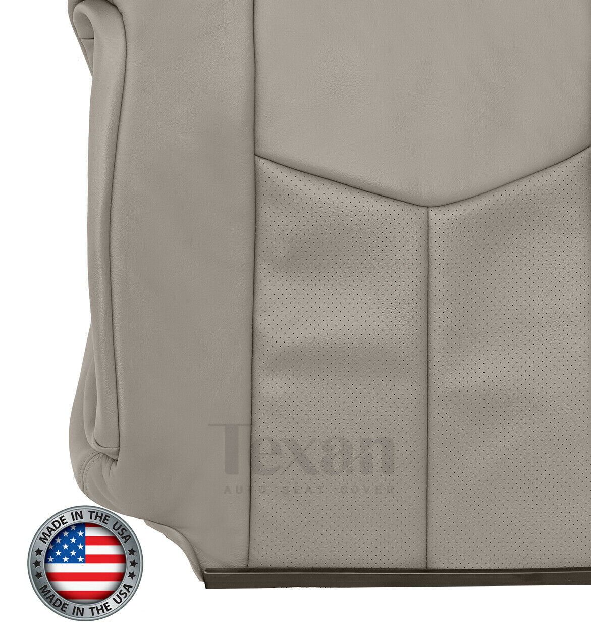 2003, 2004, 2005, 2006 Cadillac Escalade EXT ESV Driver Side Lean Back Perforated Leather Replacement Seat Cover Shale