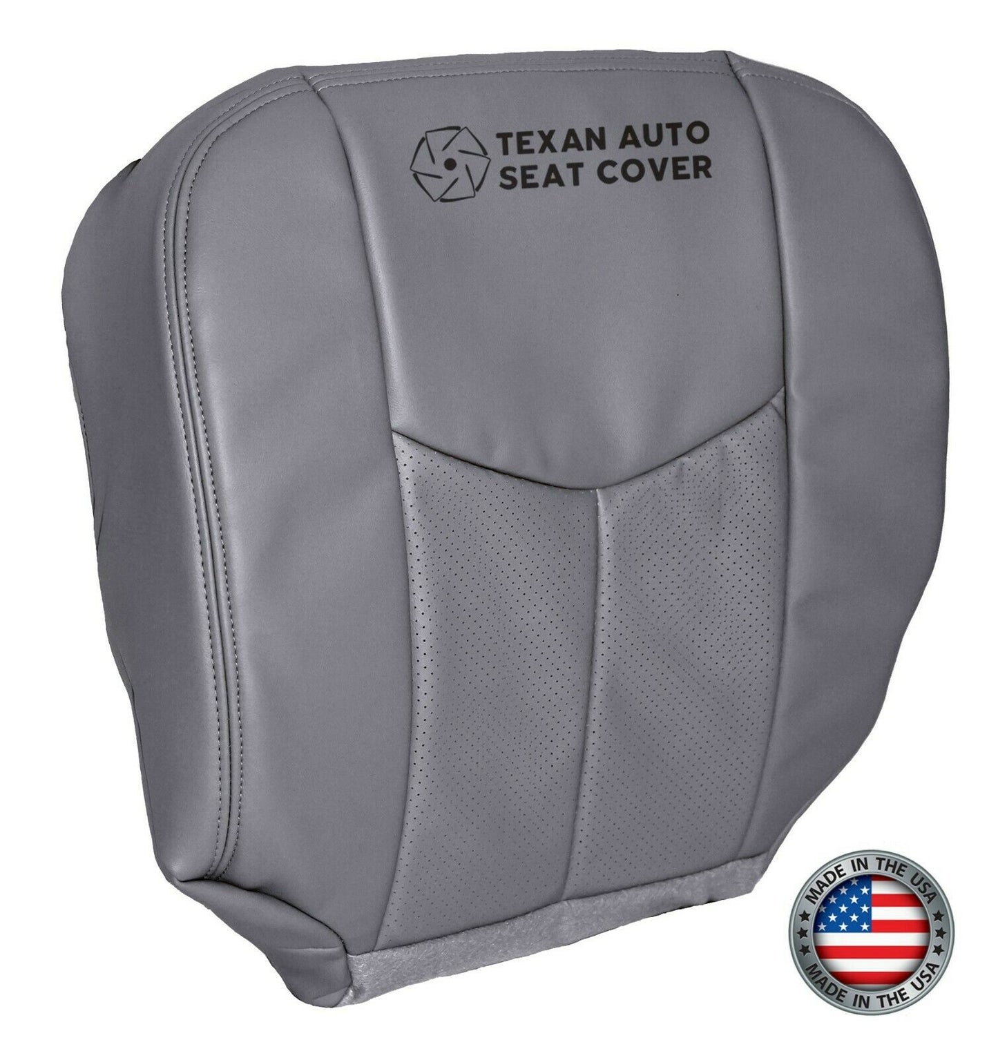 2003, 2004, 2005, 2006 Cadillac Escalade ESV, EXT Passenger Side Bottom Perforated Leather Replacement Seat Cover Gray