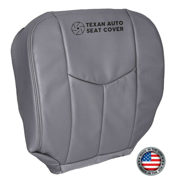 2003, 2004, 2005, 2006 Cadillac Escalade ESV, EXT, 2WD 4X4 AWD Passenger Side Bottom Perforated Leather Replacement Seat Cover Gray